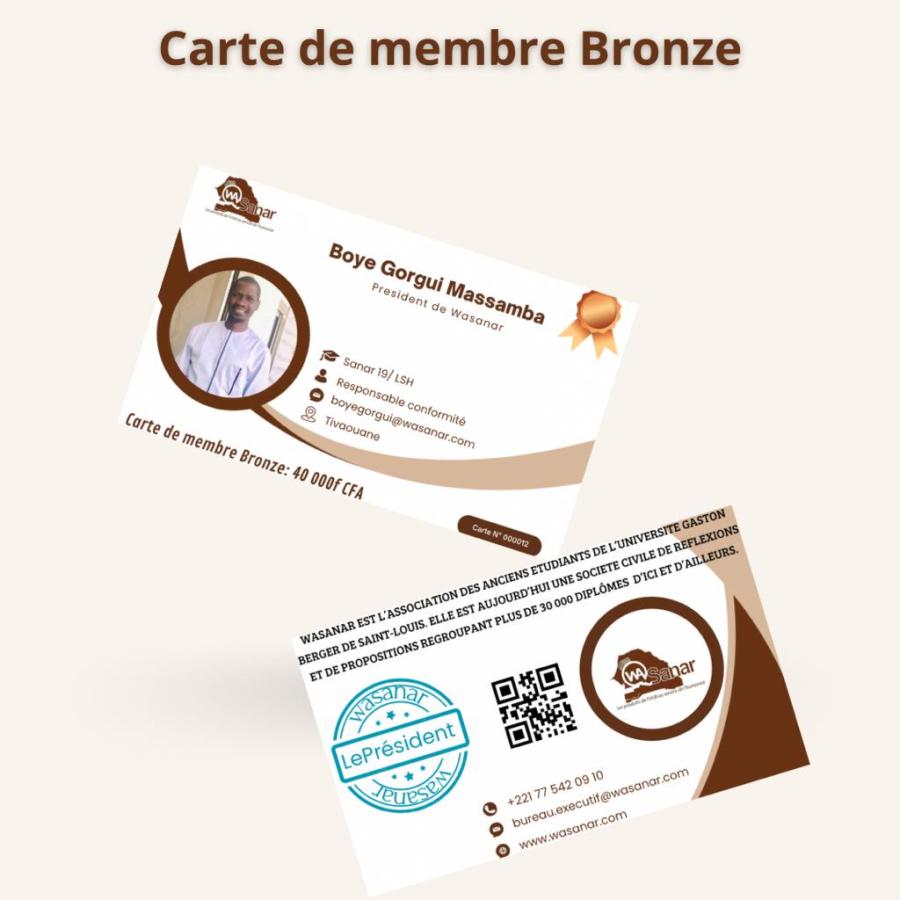 Carte de membre bronze